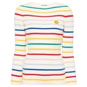Joshua’s Smiley Premium Crew Neck Striped Women’s Sweater Size XL